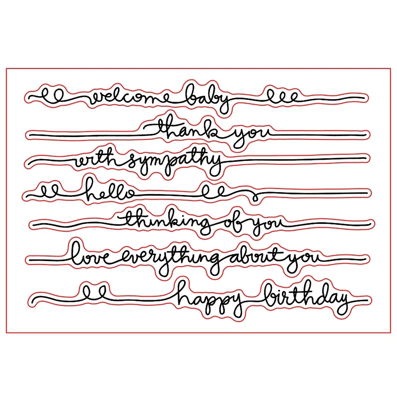 Прозрачные штампы с надписью Line Word для рукоделия скрапбукинга изготовления