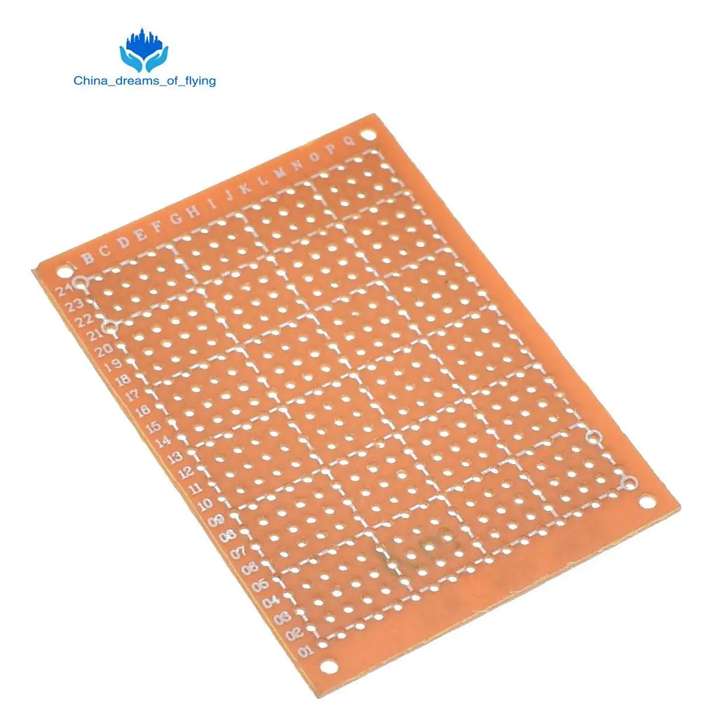 Горячая 1 шт. 5*7 PCB 5x7 PCB 5 см 7 см DIY Прототип бумага PCB универсальная плата, желтый