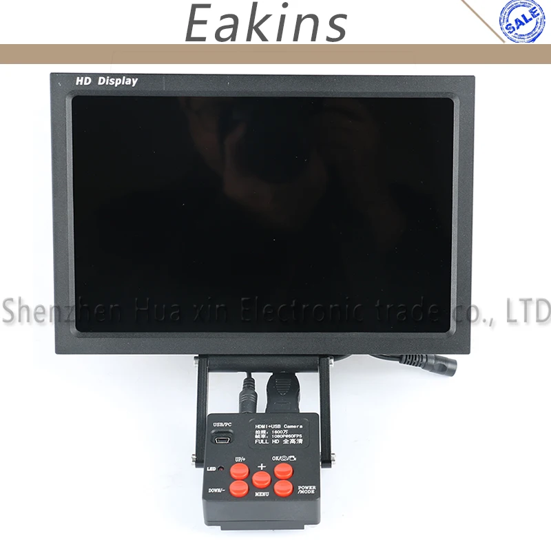 Микроскоп промышленный 16MP 1080P HDMI видеокамера TF карта видеорегистратор + 10
