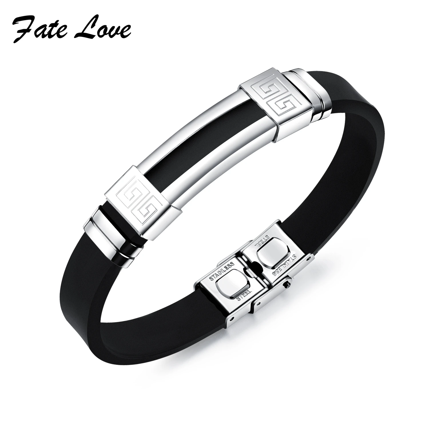 Fate Love, высокое качество, панк, двойной слой, Воловья кожа, браслеты, ручная работа, плетение, магнитная пряжка, мужской браслет, модные украшения, FL887