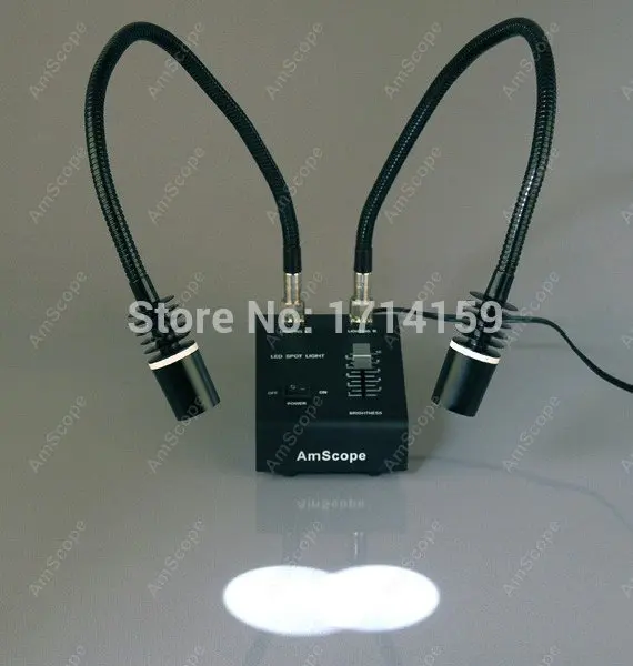AmScope Suuplies 7X 45X LED Два гусиная шея свет зум стерео микроскоп + 9MP USB Цифровая камера