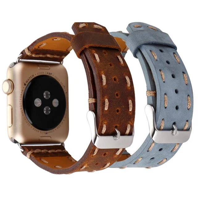 Высокое качество из натуральной кожи петлевой для Apple Watch Band 4 3 2 1 iwatch 38 мм 42 40 44