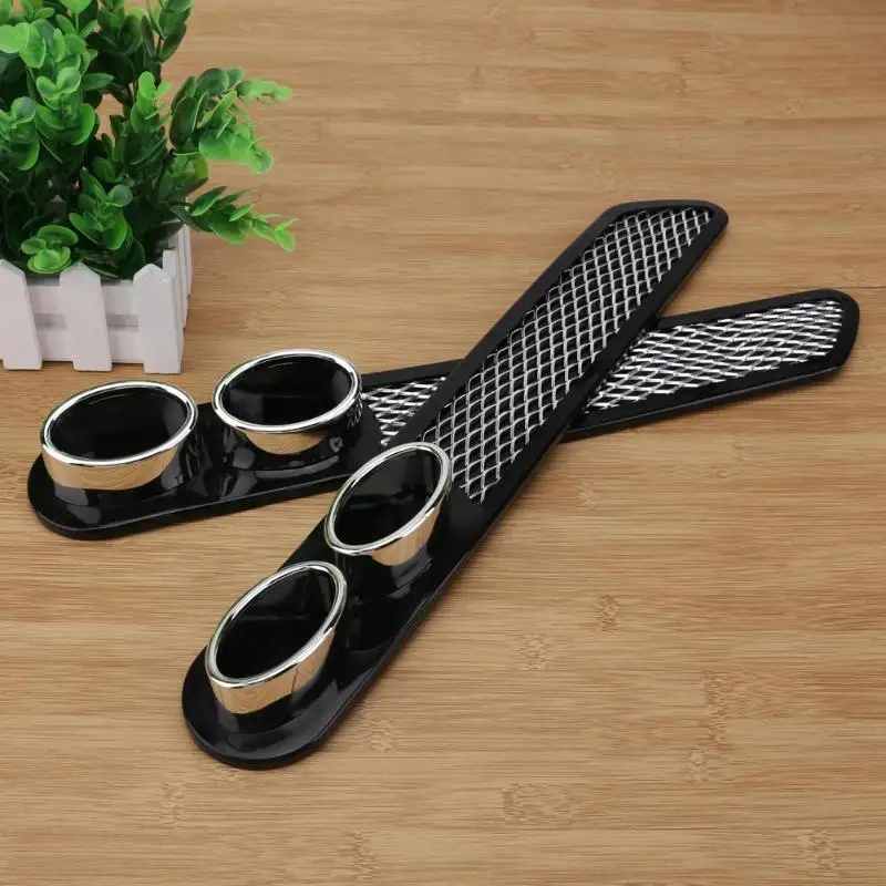 2pcs Universal Car Vent Fender Decoration Stickers Bonnet Cover Dummy Exhaust Pipe Stickers Car Styling Accessory High Quality