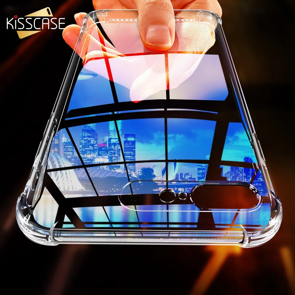 KISSCASE Case For iPhone 8 7 6S 6 Plus X Phone Cases XS Max XR 5S SE Shockproof Soft Silicone Transparent Cover |