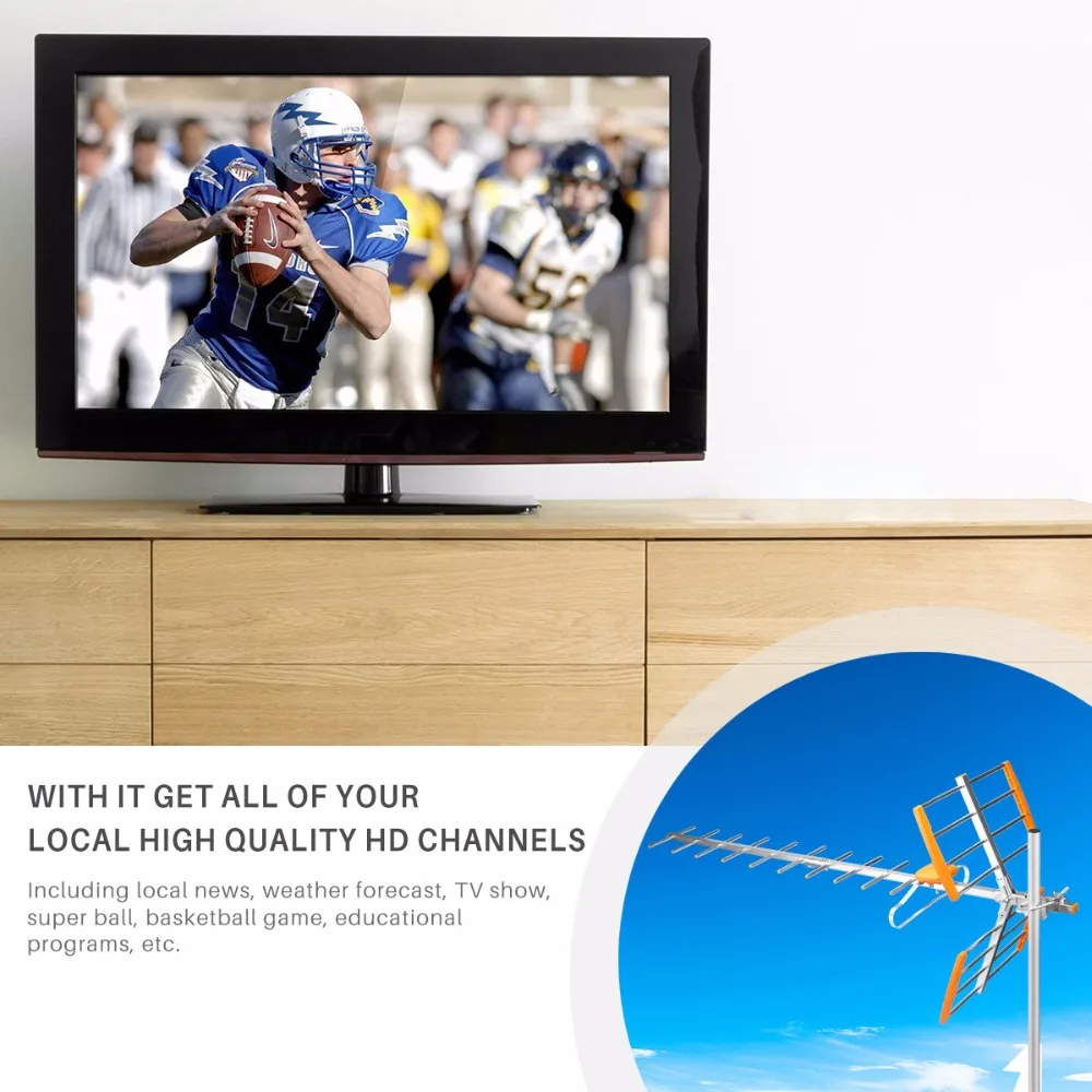 80 миль ТВ антенна 470 МГц-860 МГц диапазон приема наружная HD цифровая для TV DVBT/DVBT2