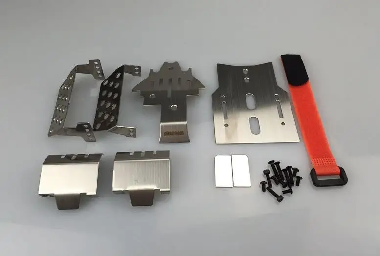 

Аксессуары для радиоуправляемых моделей TRX4 TRX-4 T4, передний бампер из нержавеющей стали, нижний + вал + Защита для установки коробки передач