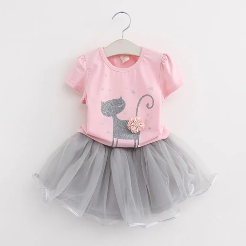 Комплекты одежды для девочек летние модные стильные хлопковые футболки с