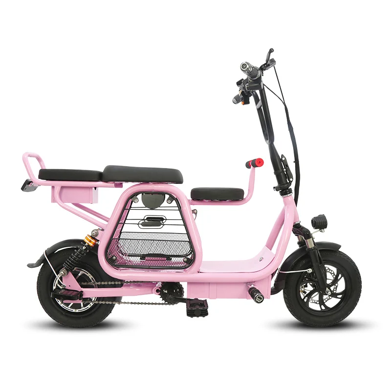 pink 10Ah 12-дюймовый литиевая батарея для электрического велосипеда складной Трехместный Электрический велосипед ребёнка ройялас корзина для велосипеда для взрослых двухколесный скутер - Цвет: pink 10Ah