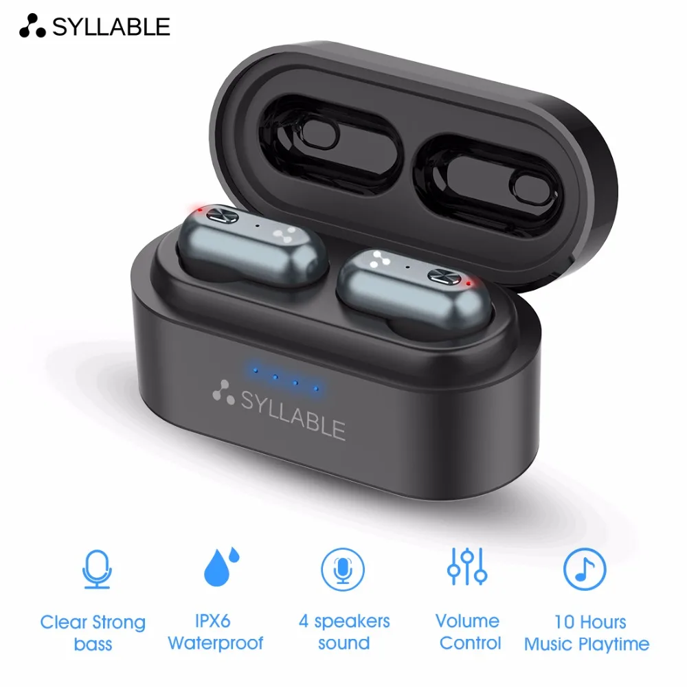 Слог S101 TWS 4 колонки звук Bluetooth наушники QCC3020 чип наушники сильные басы Спортивная гарнитура S101 шумоподавление