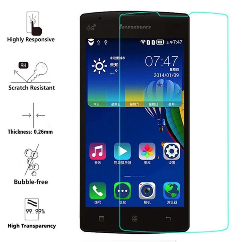 С уровнем твердости 9 H 2.5D закаленное Стекло для lenovo A1000 Экран защищает защитной
