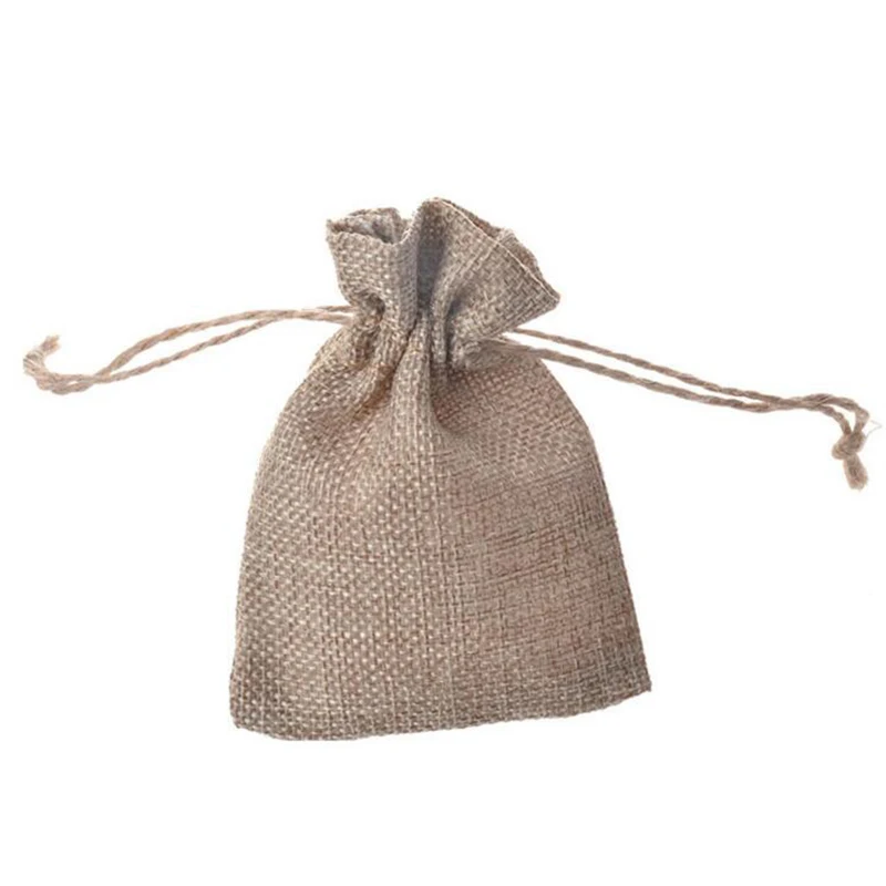 Лидер продаж! 20 шт./лот джутовый мешок разных размеров льняной пеньковый шнурок