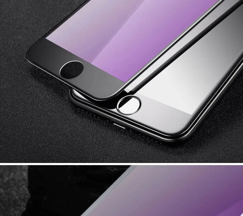 Eyes protection blue-ray glass screen protector for iPhone X 6 6s 7 8 Xs anti-oil full coverage tempered protective film | Мобильные