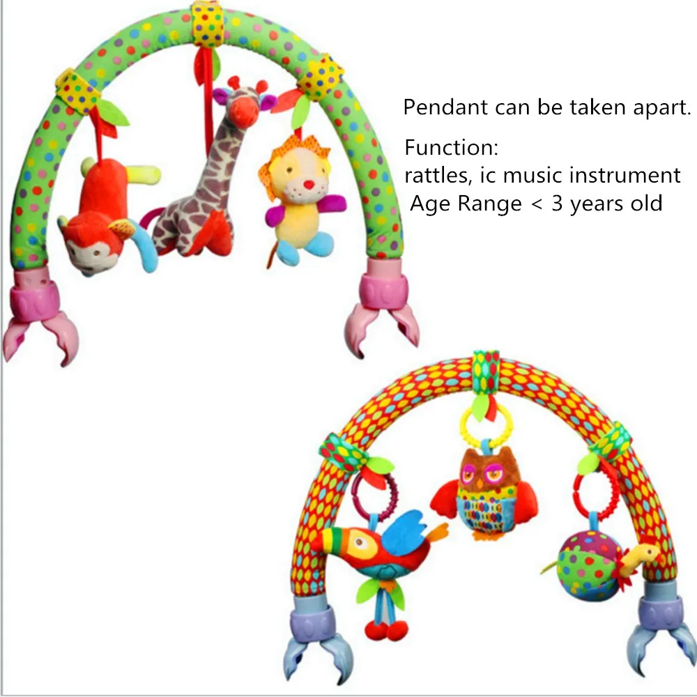 Baby Cradle Seat Cot Hanging Toys Crib Stroller Car Rattle Toy Lovely Animal Soundable Squeeze Plush 40% OFF | Игрушки и хобби