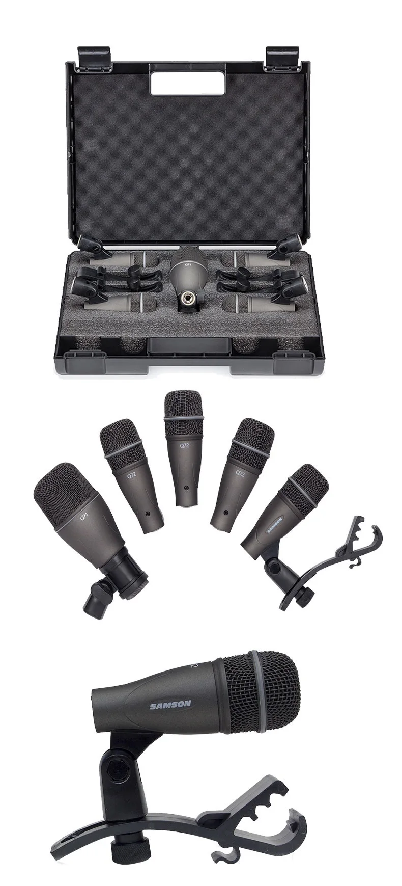 Samson Dk705 5 шт набор барабанных микрофонов набор для записи Q72 Snare Tom/q71 барабанный микрофон для студийной записи в реальном времени