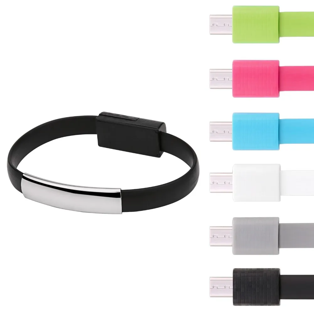 Браслет на запястье для зарядки Micro 8pin USB Дата синхронизации зарядный кабель iPhone 5