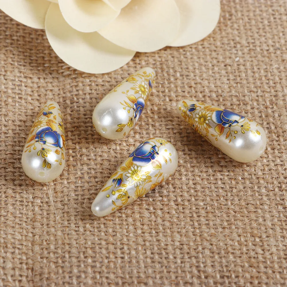 DoreenBeads акриловые винтажные японские бусины разделители Tensha узор с розами 32 мм (1 2/8