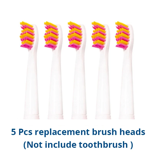5pink heads Звуковая электрическая зубная щетка для взрослых Seago SG-507 перезаряжаемая зубная щетка 5 режимов Глубокая чистка полости рта мягкая щетина Dupont - Цвет: 5pink heads