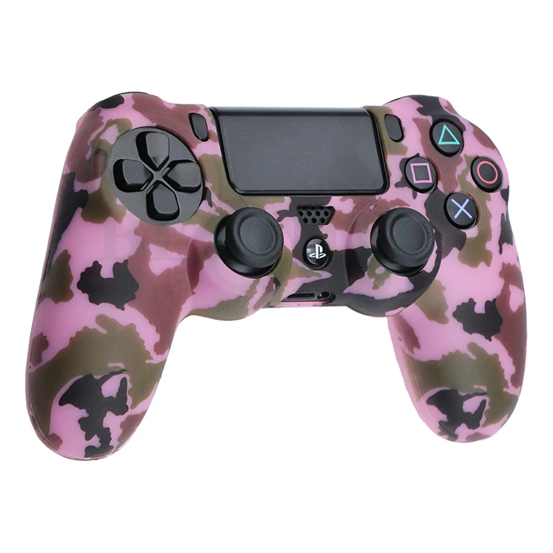 Камуфляж силикон розового цвета Чехол резиновый чехол для Playstation PS4 контроллер