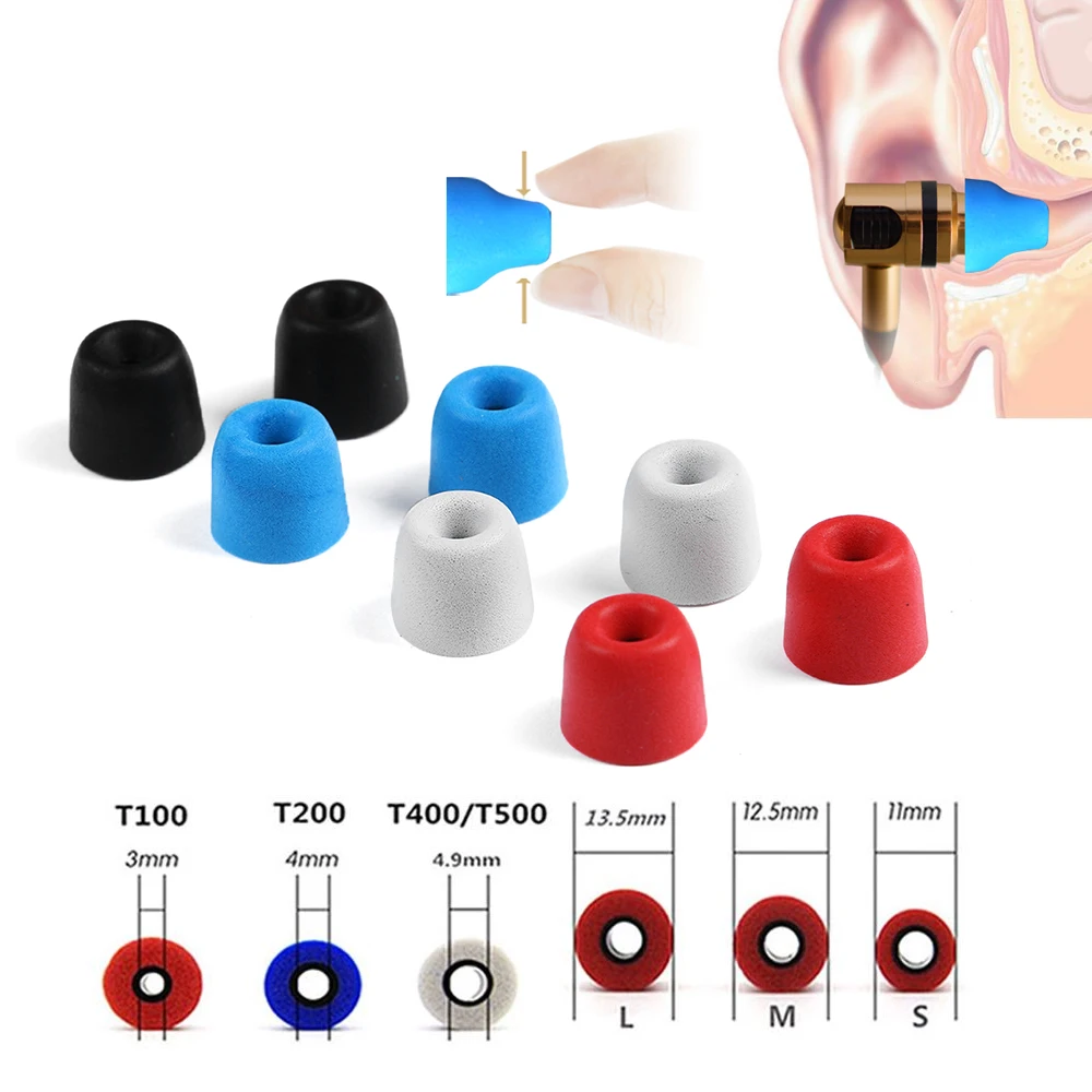 3 пары универсальных наушников с эффектом памяти шумоизоляция T400 S/M/L наушники для