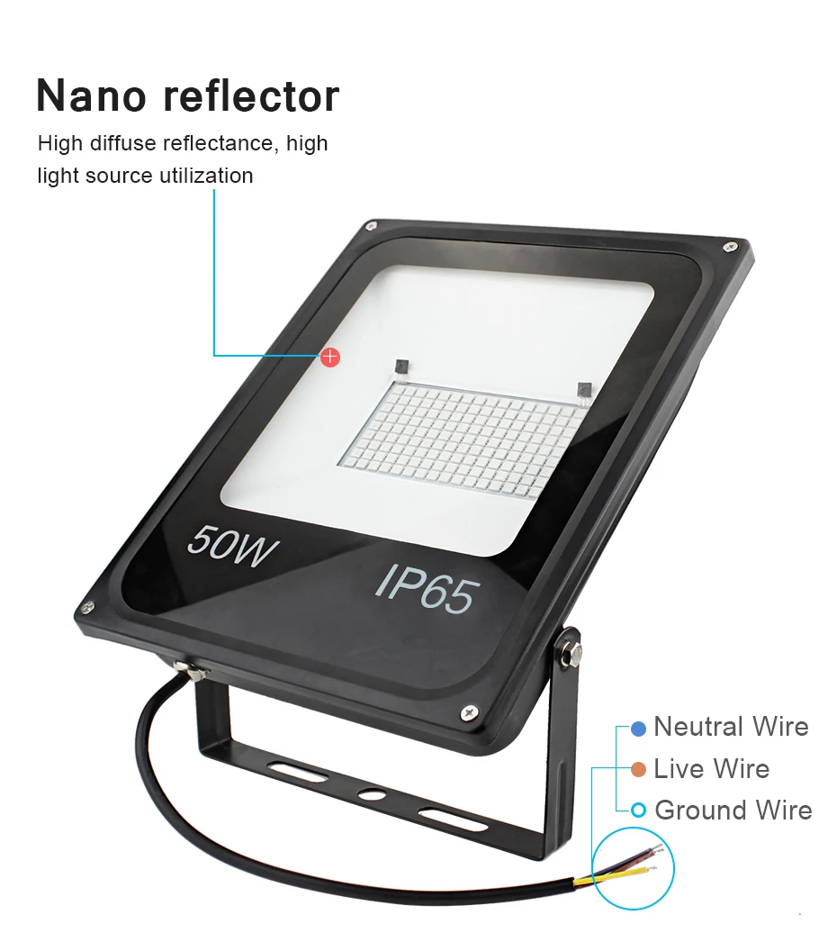 16 Цвета RGB Светодиодный прожектор светильник 20W 30W 50W 220/240V Foco светодиодный прожектор светильник IP65 Водонепроницаемый отражатель Точечный светильник на открытом воздухе