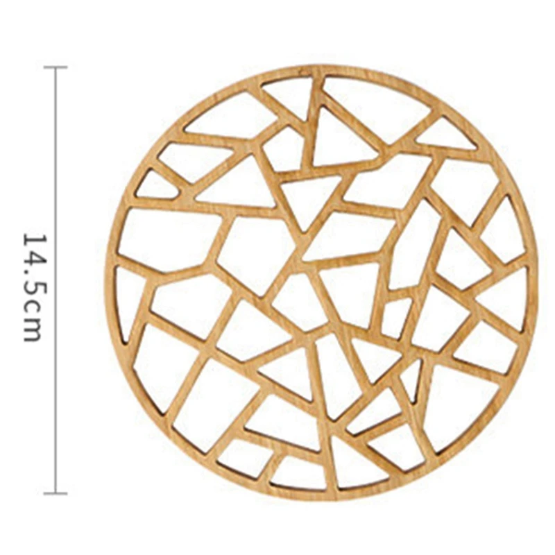 Table Placemat Rustic Bamboo Hollow Round Out Plate Pad Hot Insulation Tea Cup Pot Mat Vintage Artistic Kitchen Accessory Deco | Дом и сад