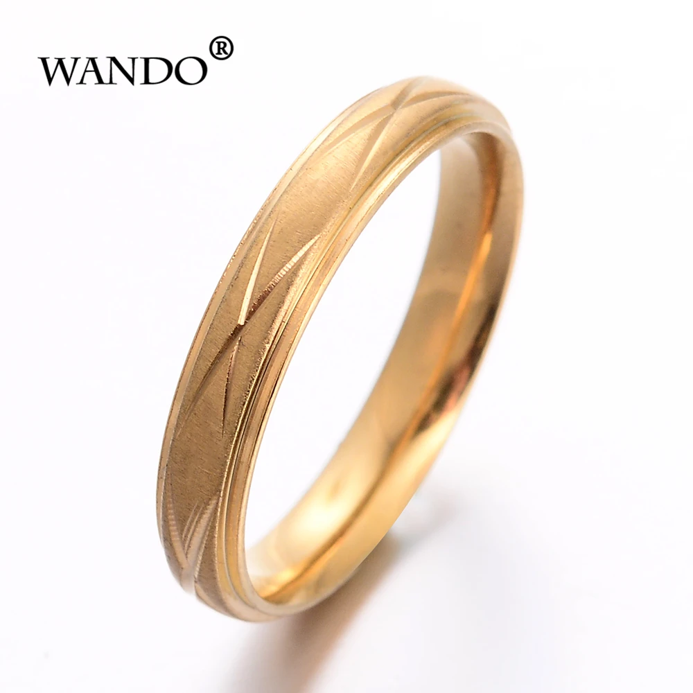 Мужское/женское кольцо WANDODubai из нержавеющей стали с австрийскими золотыми