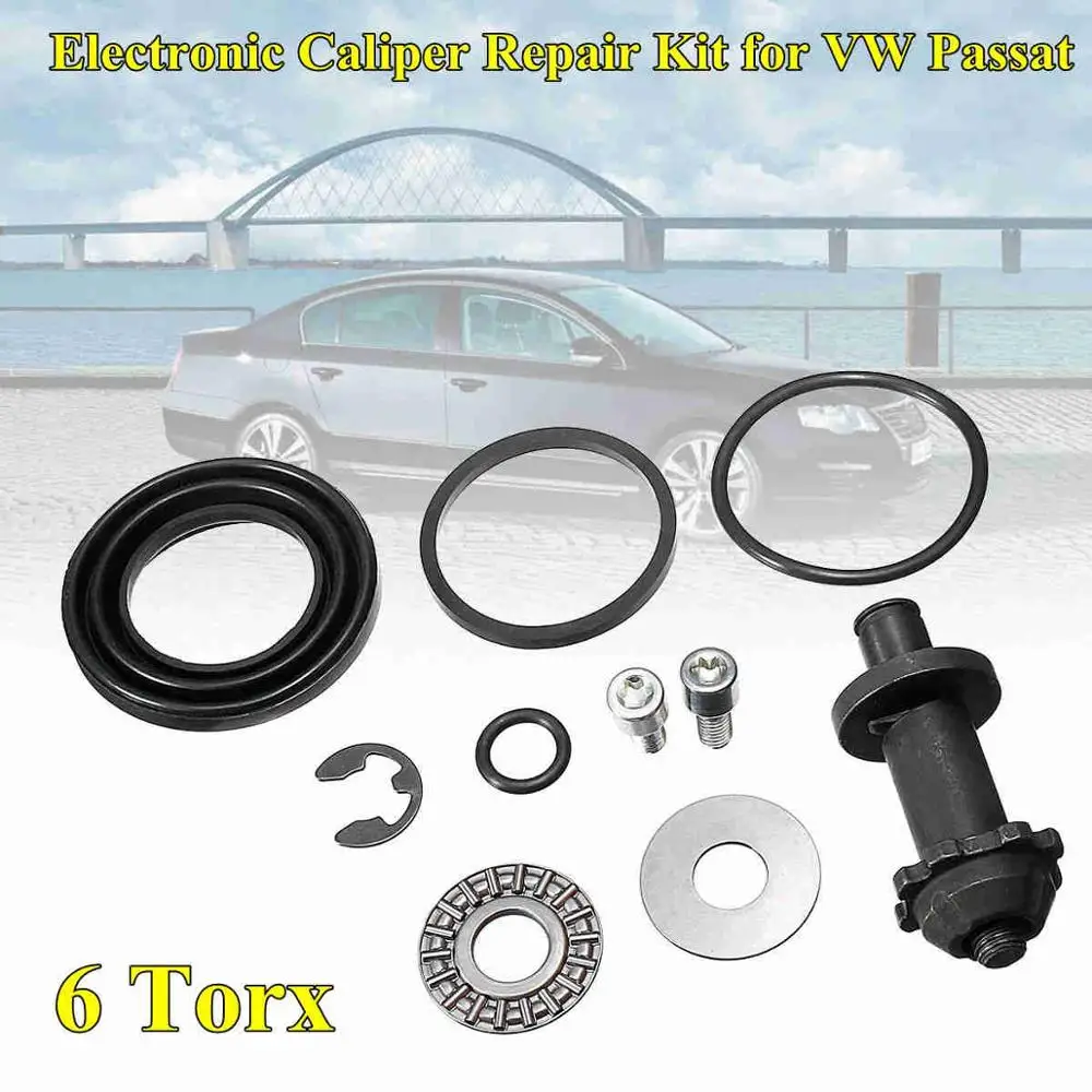 6 TORX Ремонтный суппорт для VW Passat B6 B7 CC Tiguan Sharan RSQ3 Q5 A4 A5 A6 Seat Alhambra 12 зубьев заднего двигателя тормозной суппорт ремонтный комплект - Цвет: 6 TORX