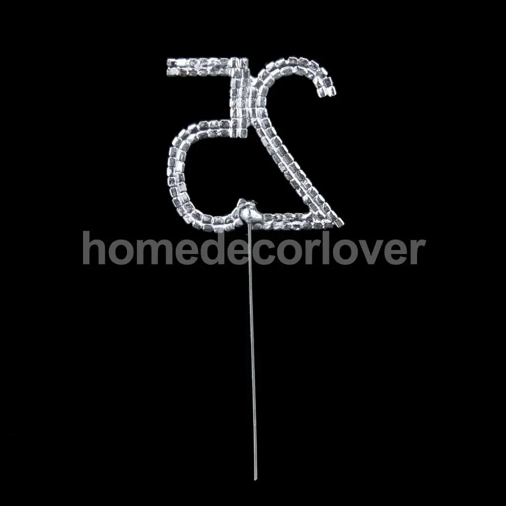 С украшениями в виде серебристых кристаллов со стразами 25th дня рождения свадьбы