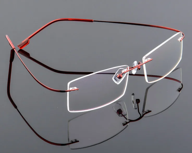 Для мужчин без оправы для очков wo Титан сплав оправа Близорукость очки по рецепту