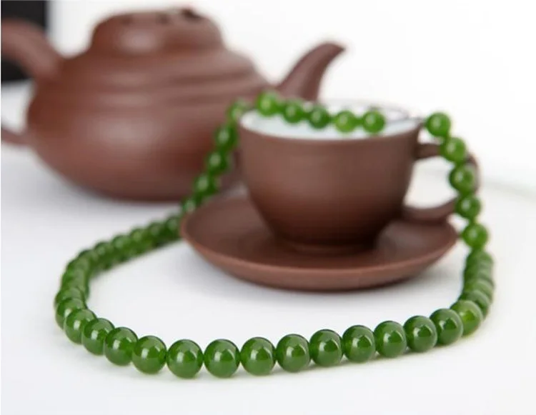 Высокое качество оптовая продажа красивое зеленое ожерелье 08 мм модные