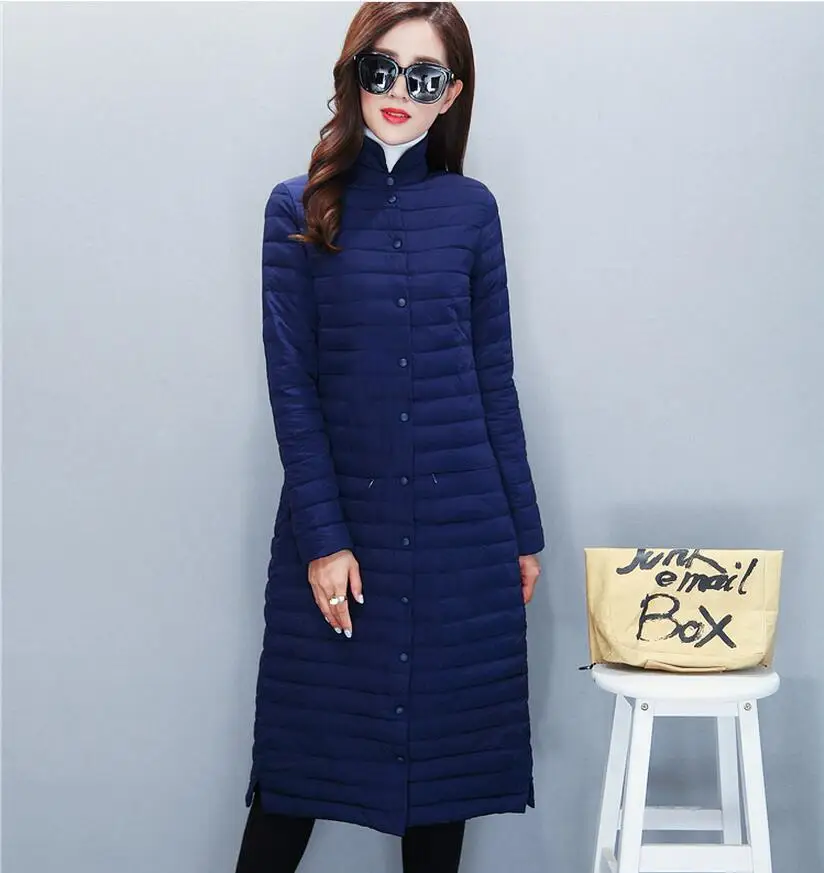 2017 зима новое модное легкое длинное пальто утолщенная водолазка теплая куртка