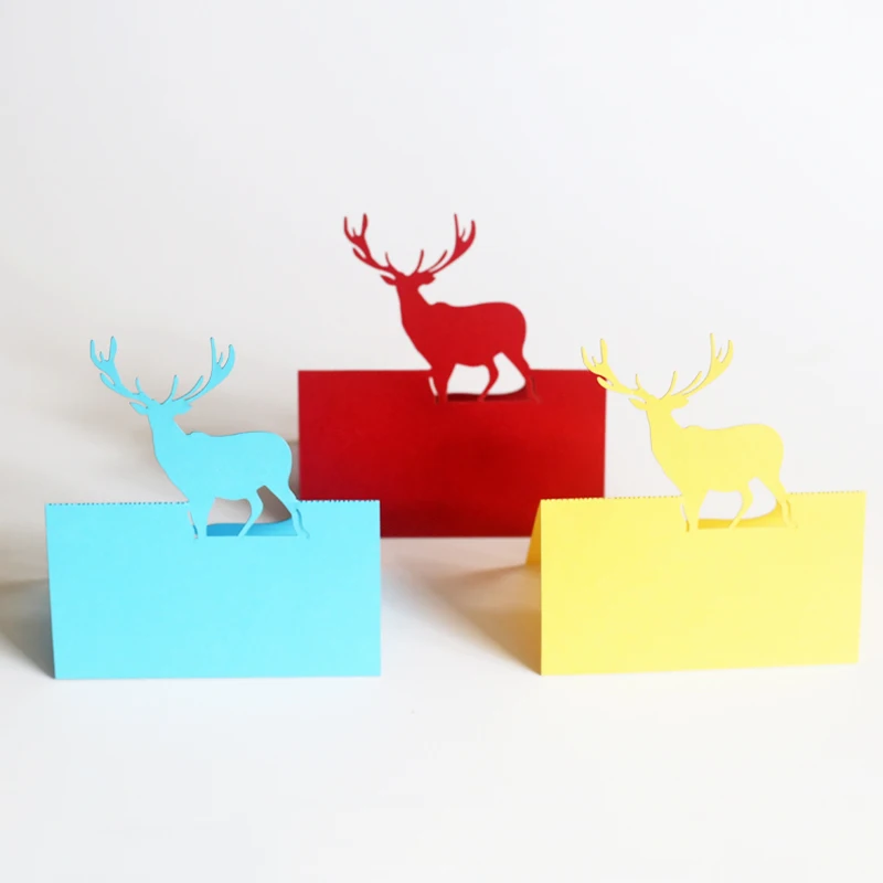 50 шт. место для оленя карты/украшение вечеринки/Лесной олень пищевая палатка
