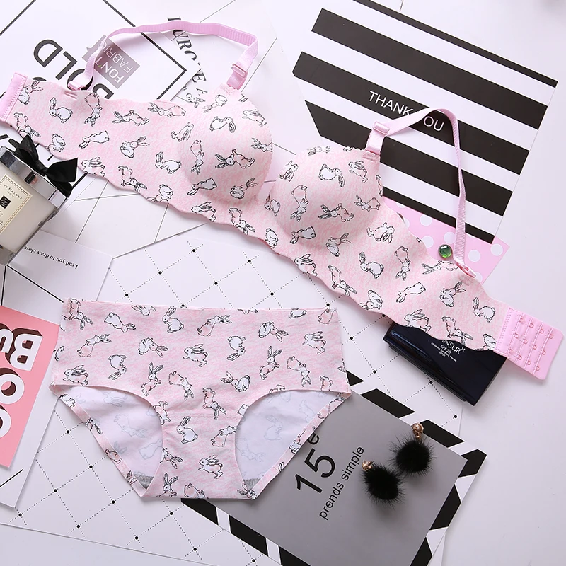 Комплект нижнего белья для молодых девушек бесшовный бюстгальтер с маленькой