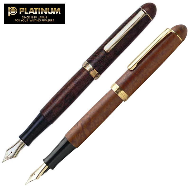 Перьевая ручка оригинальная Platinum 3776 14 каратного золота Briarwood деревянный