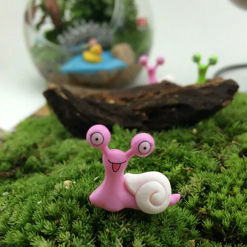1PC Random Color Miniature Snail 1pcs Figurine Decor Fairy Garden Dollhouse Ornament | Дом и сад