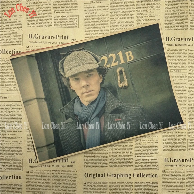 Sherlock Vintage Kraft Paper Poster Wall Stickers For Living Room Home Decoration | Дом и сад