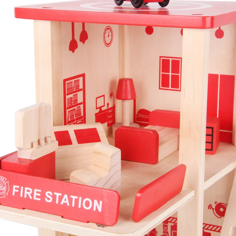 Полицейский пост пожарная станция строительных блоков DIY моделирование