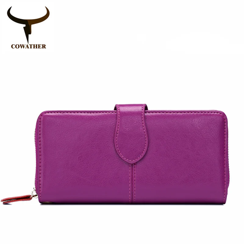 Кошелек COWATHER Женский из натуральной коровьей кожи 6 цветов P11049|leather for women|brand women