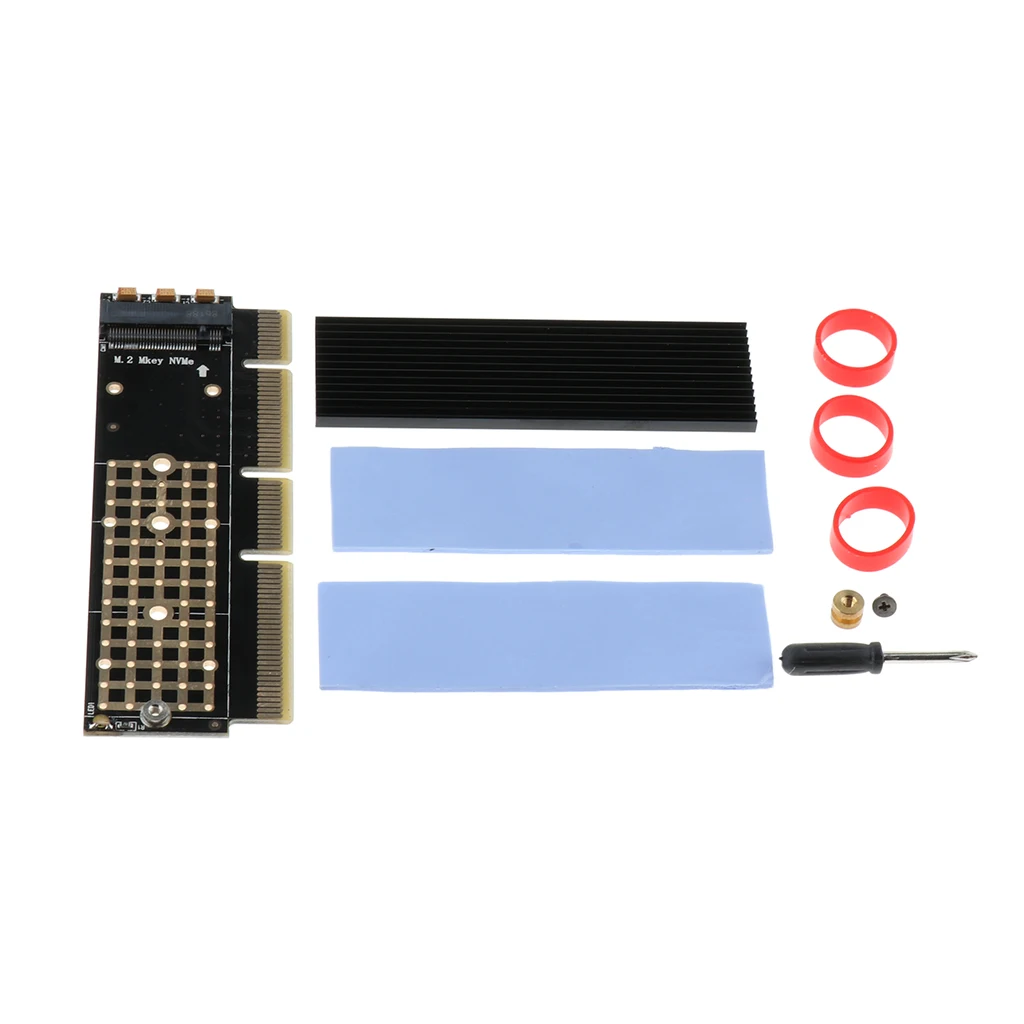 Карта адаптера M.2 NVMe SSD к PCIE 3 0 X16 X8 X4 M Key полная скорость и радиатор|Компьютерные