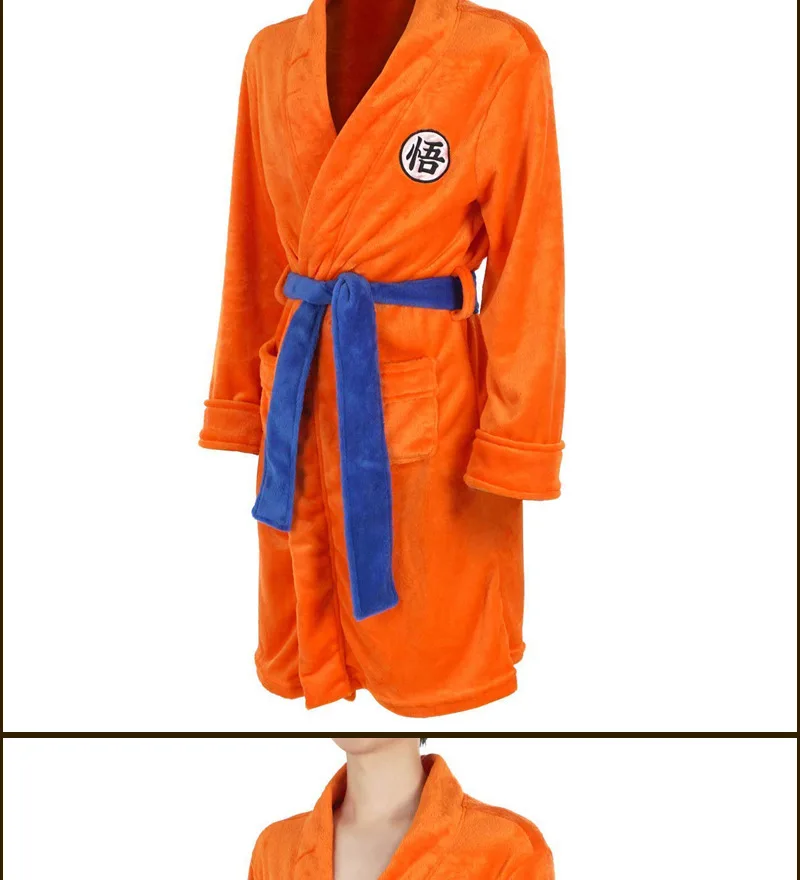 Взрослый банный халат Dragon Ball Son Goku косплей костюм купальный халат с рисунком плюшевый халат для женщин и мужчин пижамы с героями мультфильмов