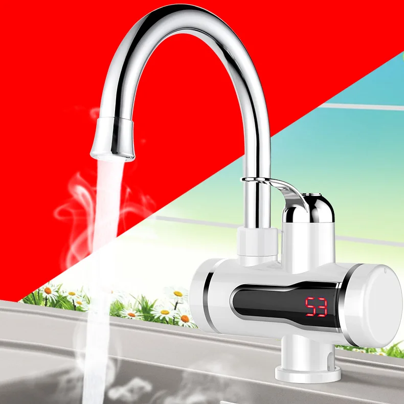 

A generation of sanitary ware faucet plumbing hardware heating and cooling dual-use 304 stainless steel electric faucet