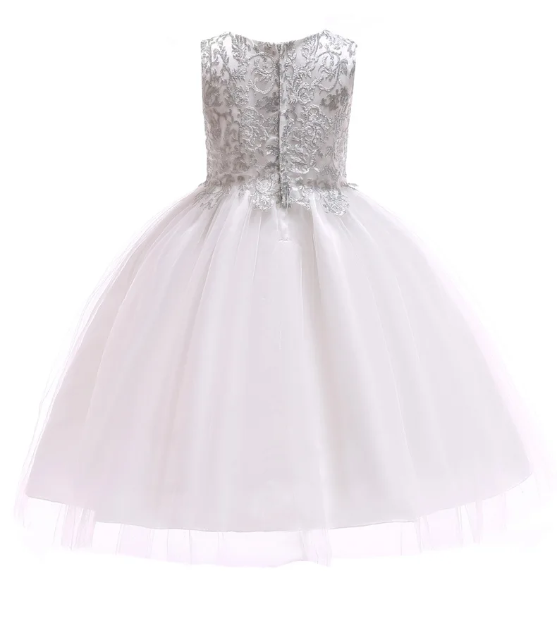 High quality New Year kids Christmas dress children's girls embroidery gold silver lace high-end baby princess | Детская одежда и