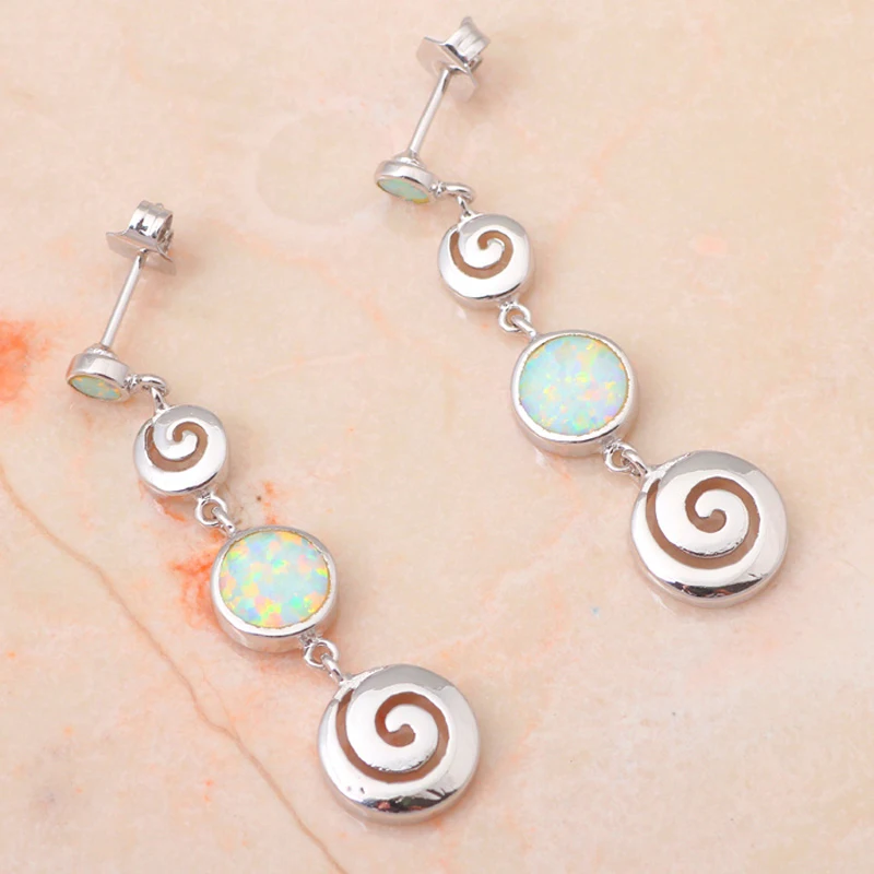 Ротационная форма Белый огненный опал серебро 925 пробы драгоценности модные