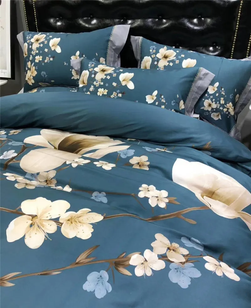3D Постельный набор 100 S Tencel Простыня 4 шт. набор постельного белья king size queen Пододеяльник Простыня Набор красный Утешитель наборы