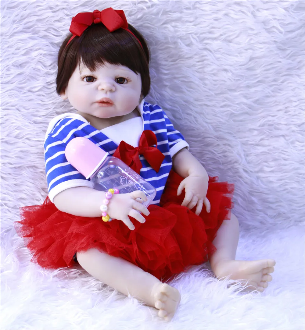 23 &quot57 см полный Силиконовый Возрожденный младенец куклы Bebe Малыш Девочка тело