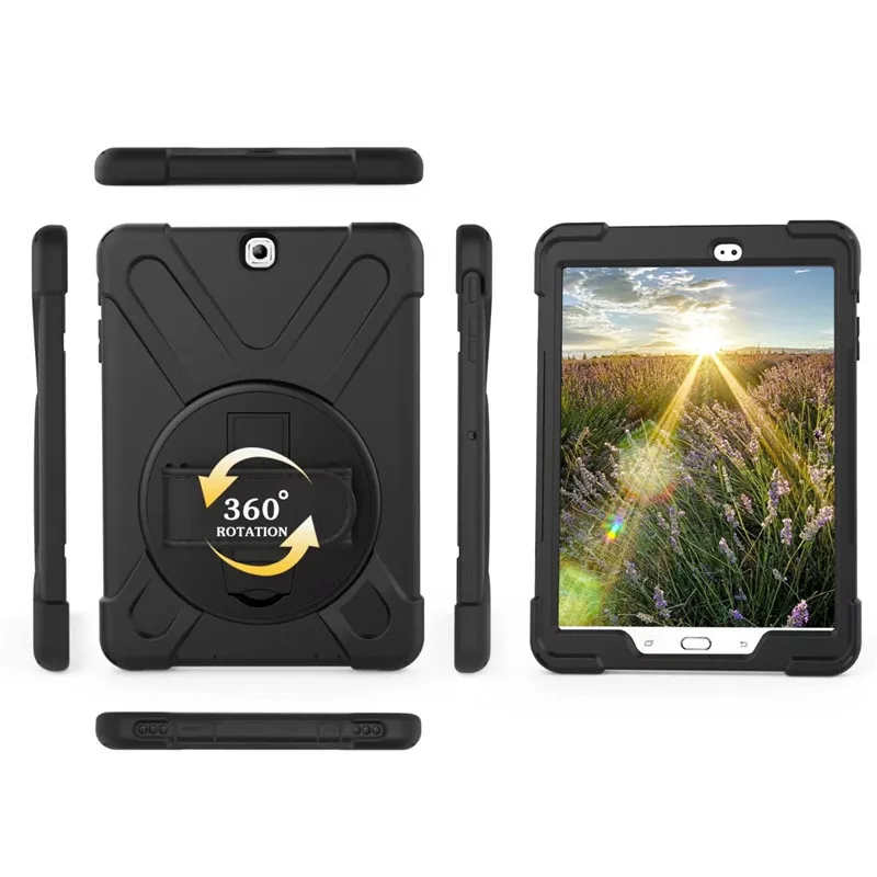 Чехол для планшета для samsung Galaxy Tab A 9,7 SM-T550 T555 чехол Funda детский безопасный противоударный сверхпрочный силиконовый Жесткий держатель для рук