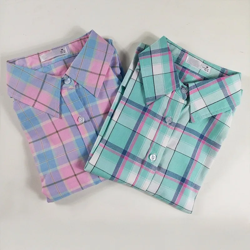 Новинка 2015. Женская рубашка из хлопка с длинным рукавом и отложным