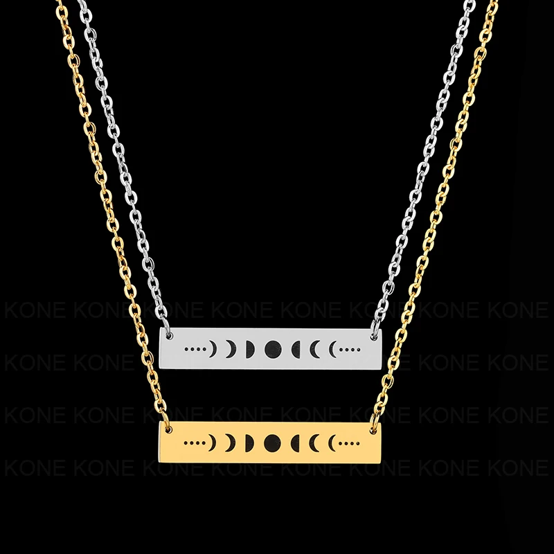 UZone Creative Stainless Steel Bar Pendant Necklace Punctuation Rectangle Chain For Women Hollow Jewelry Gift Mom | Украшения и