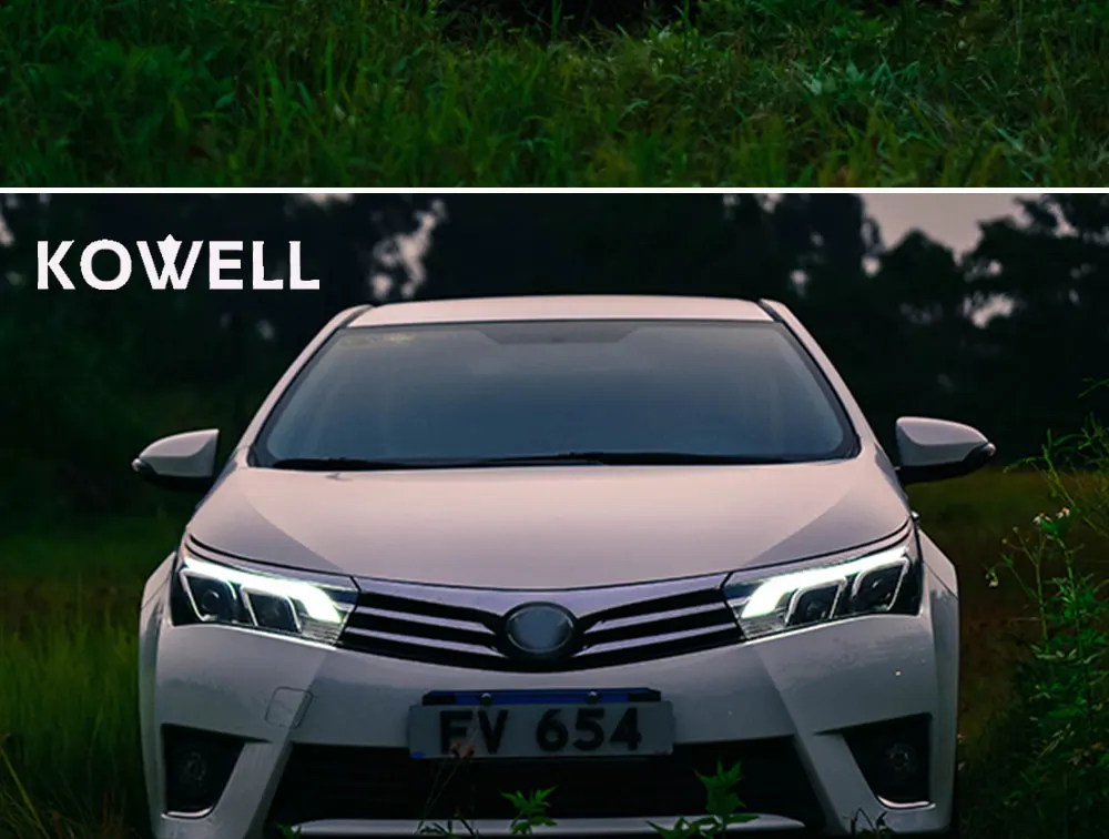 KOWELL автомобильный Стайлинг для Toyota Corolla фары- Altis светодиодный фары DRL Биксеноновые линзы Высокий Низкий луч парковка противотуманная фара