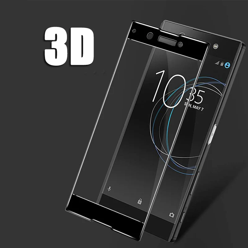 Фото Изогнутое закаленное 3d стекло для Sony Xperia XA XA1 ультраполное покрытие Защитное
